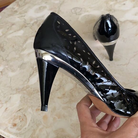 Arturo Chiang Peep Toe Patent Leather Heels - Picture 7 of 9